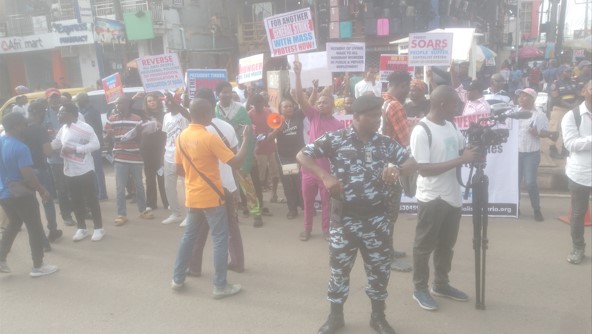 Democracy Day: Lagosians protest amid tight security