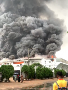 Fire rages at Christ Embassy headquarters Lagos
