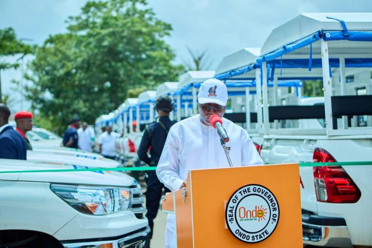Aiyedatiwa presents 25 Hilux vans to security agencies in Ondo