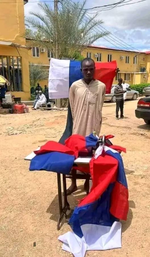 ‘Tailor’ arrested by DSS for producing Russian flags has never handled sewing machine, family claims