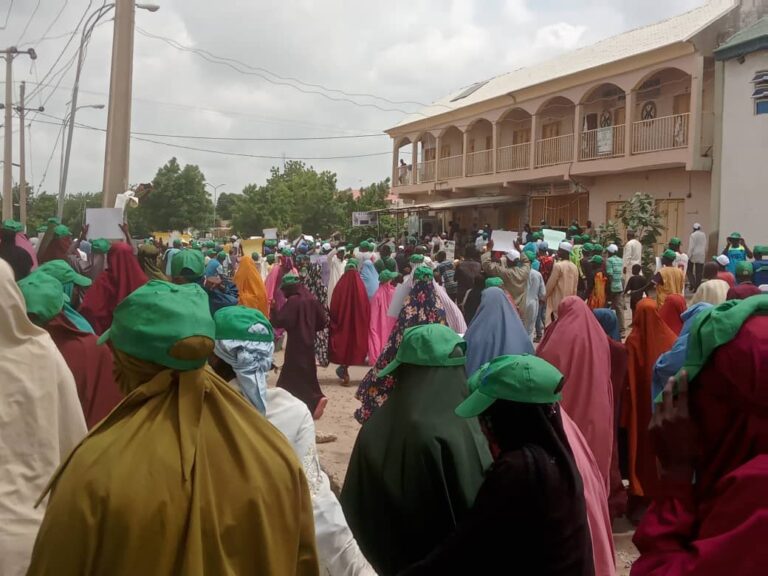 Pro-Tinubu protesters storm Kano streets