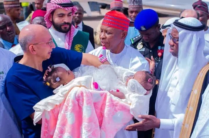 Gov Yusuf receives separated conjoined twins after surgery in Saudi Arabia