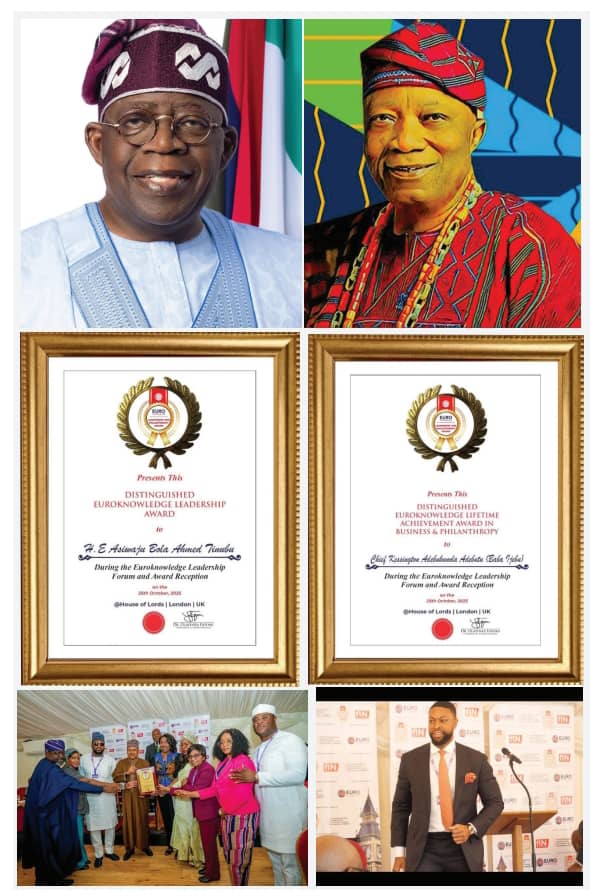 EuroKnowledge honours Tinubu, Adebutu Kessington at London House of Lords