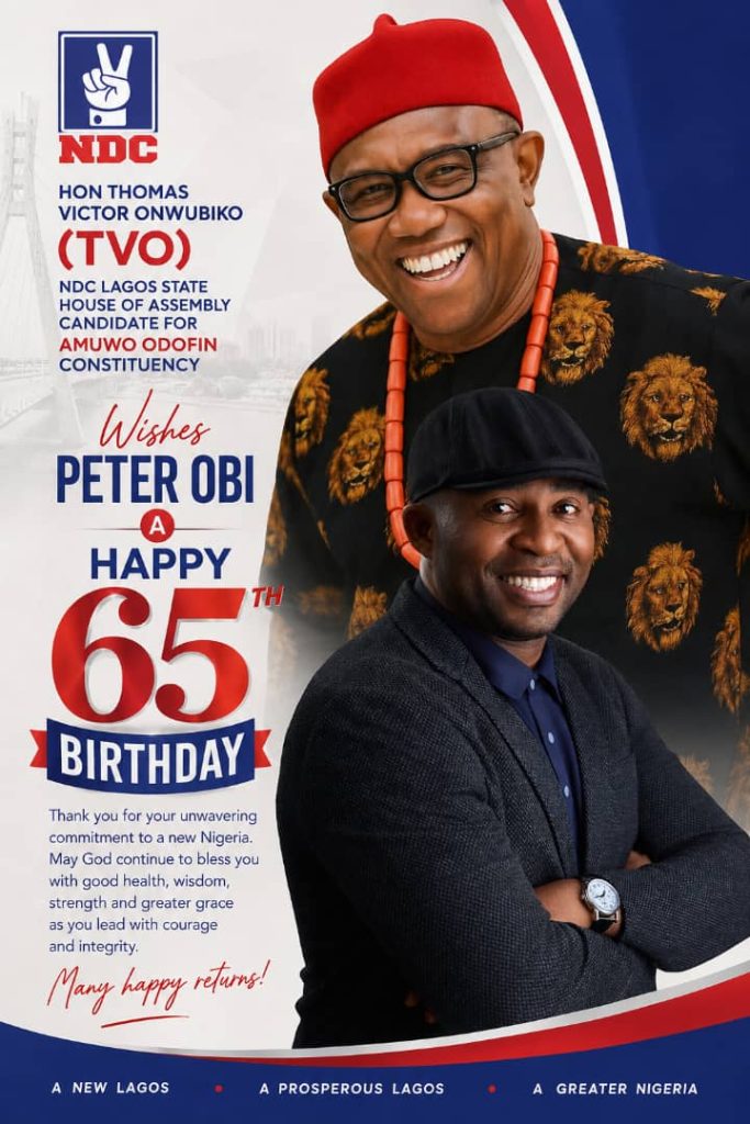 TVO celebrates Peter Obi on 65th Birthday, describes him as a symbol of hope