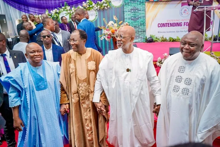 Ogun 2027: How Daniel, Abiodun, Adebutu, Yayi ‘reunited’ at funeral service