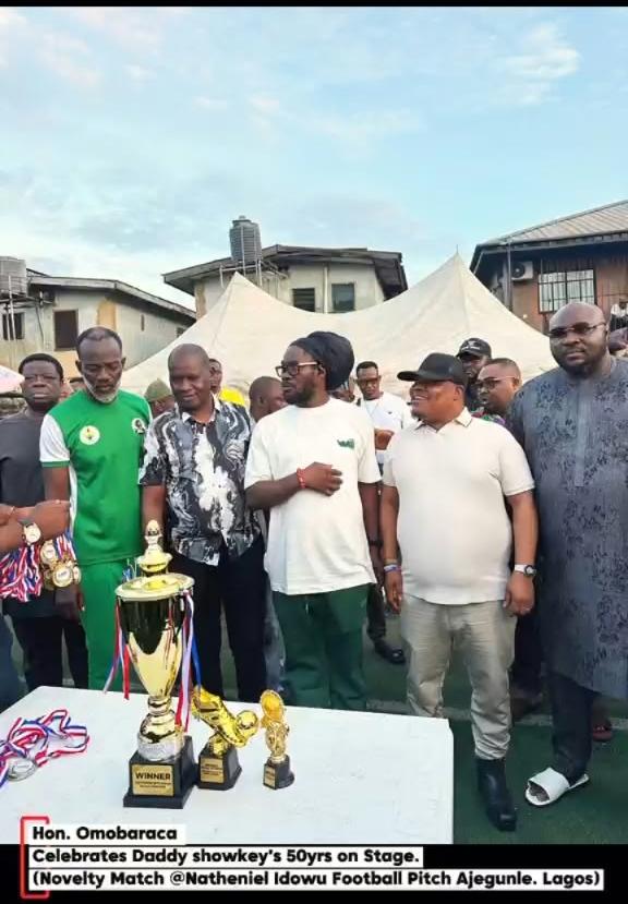 Omobarca joins celebrities, constituents to celebrate Daddy Showkey at 50 years on stage