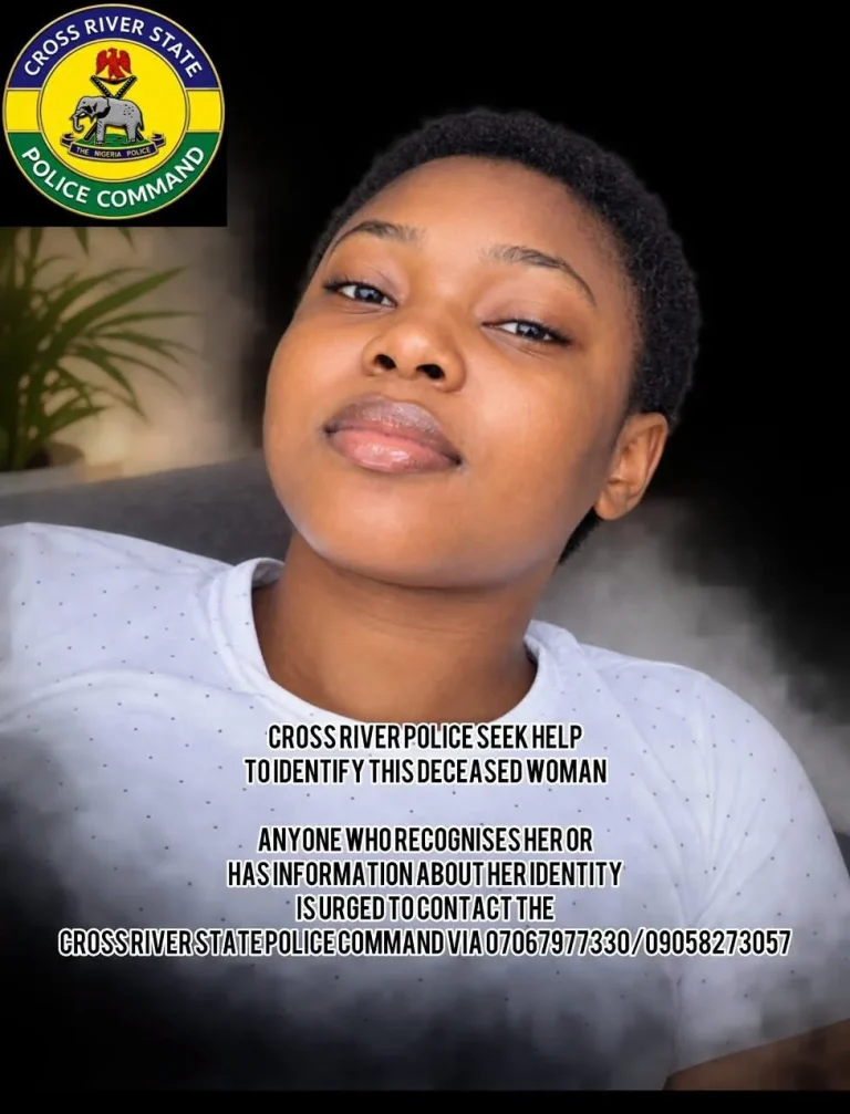 Police release photo of woman found dead in Calabar hotel, hunt male companion